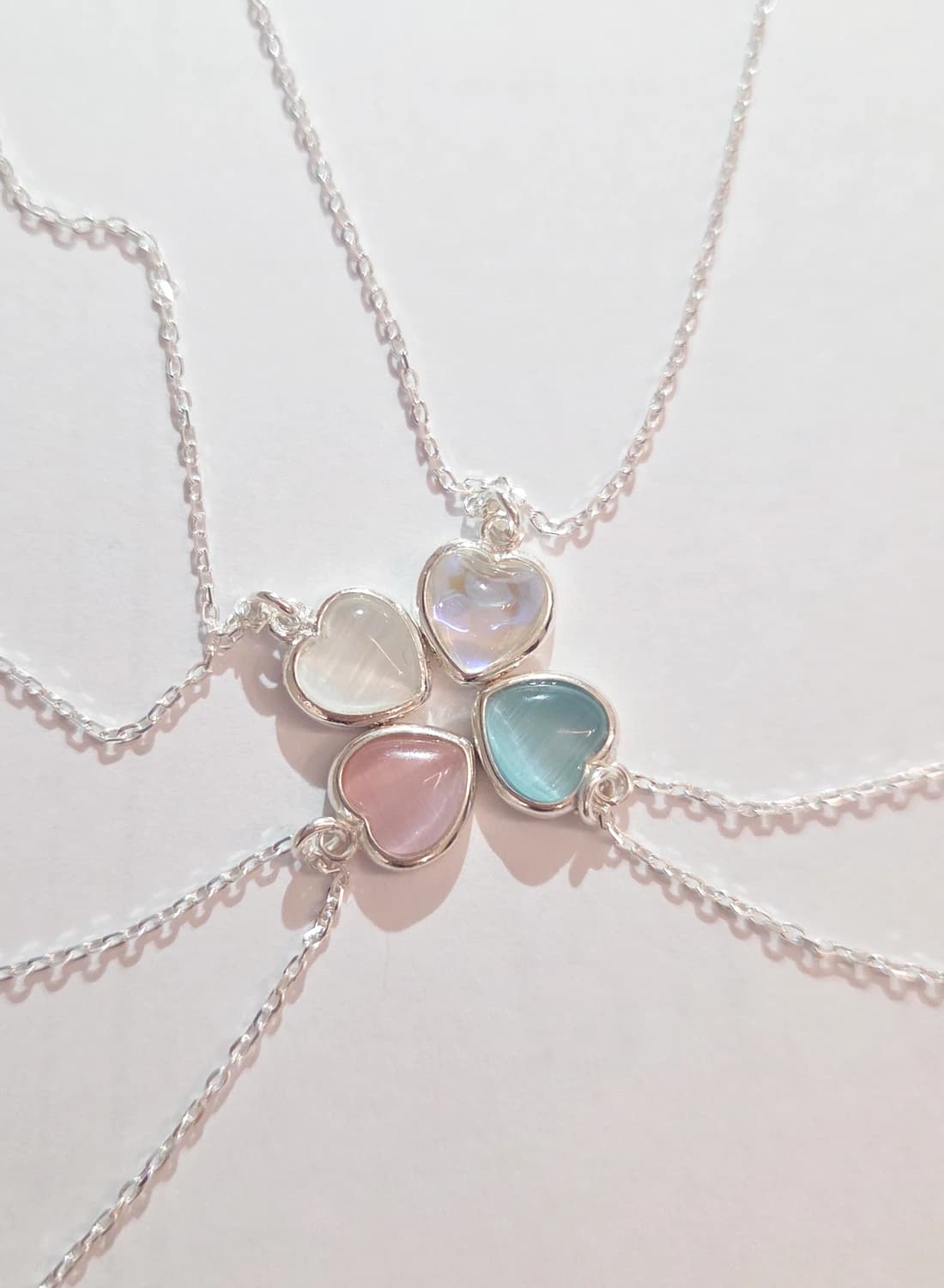 [Silver925] Silky pastel heart necklace