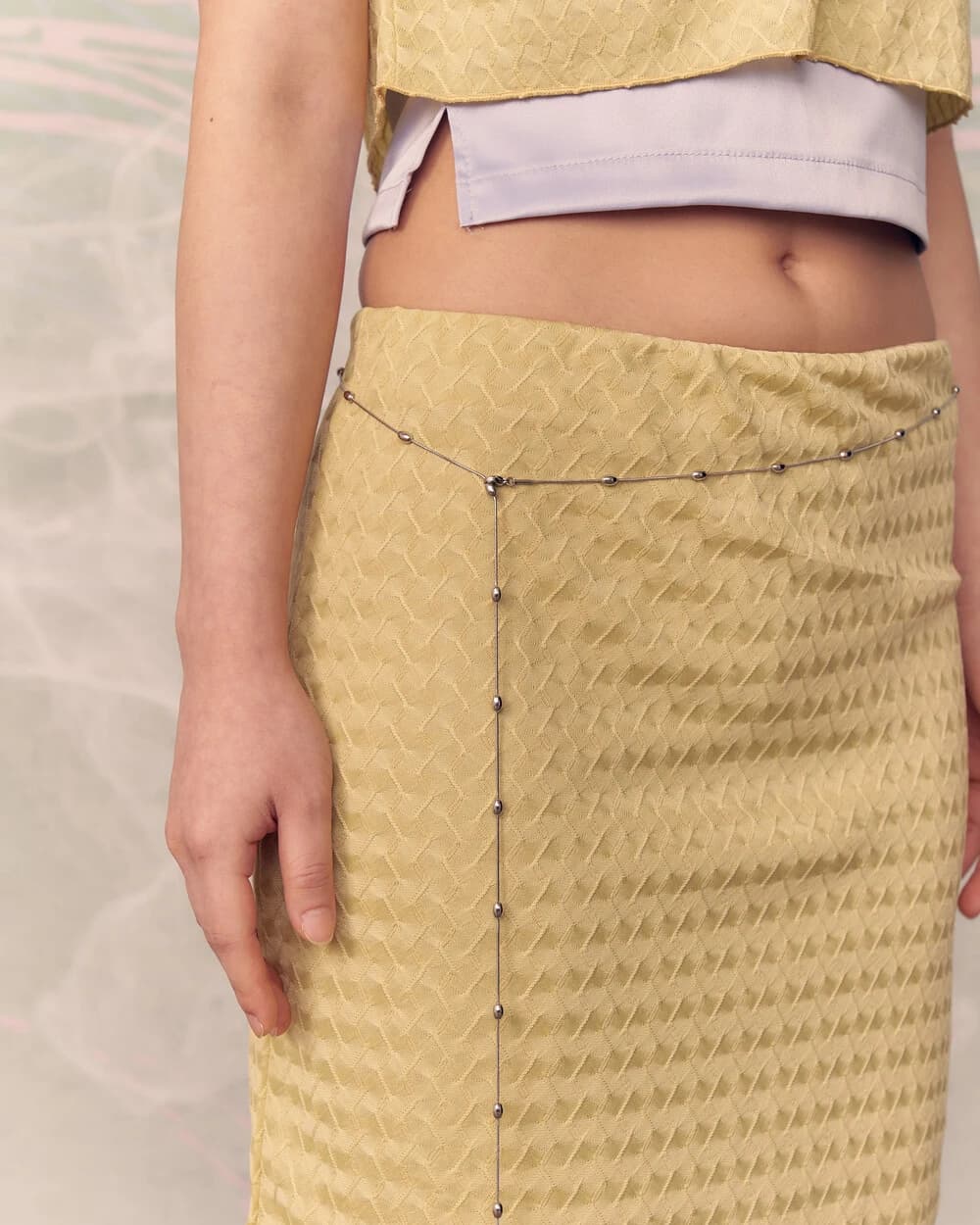 美愛桃源 silver ball chain necklace (long)