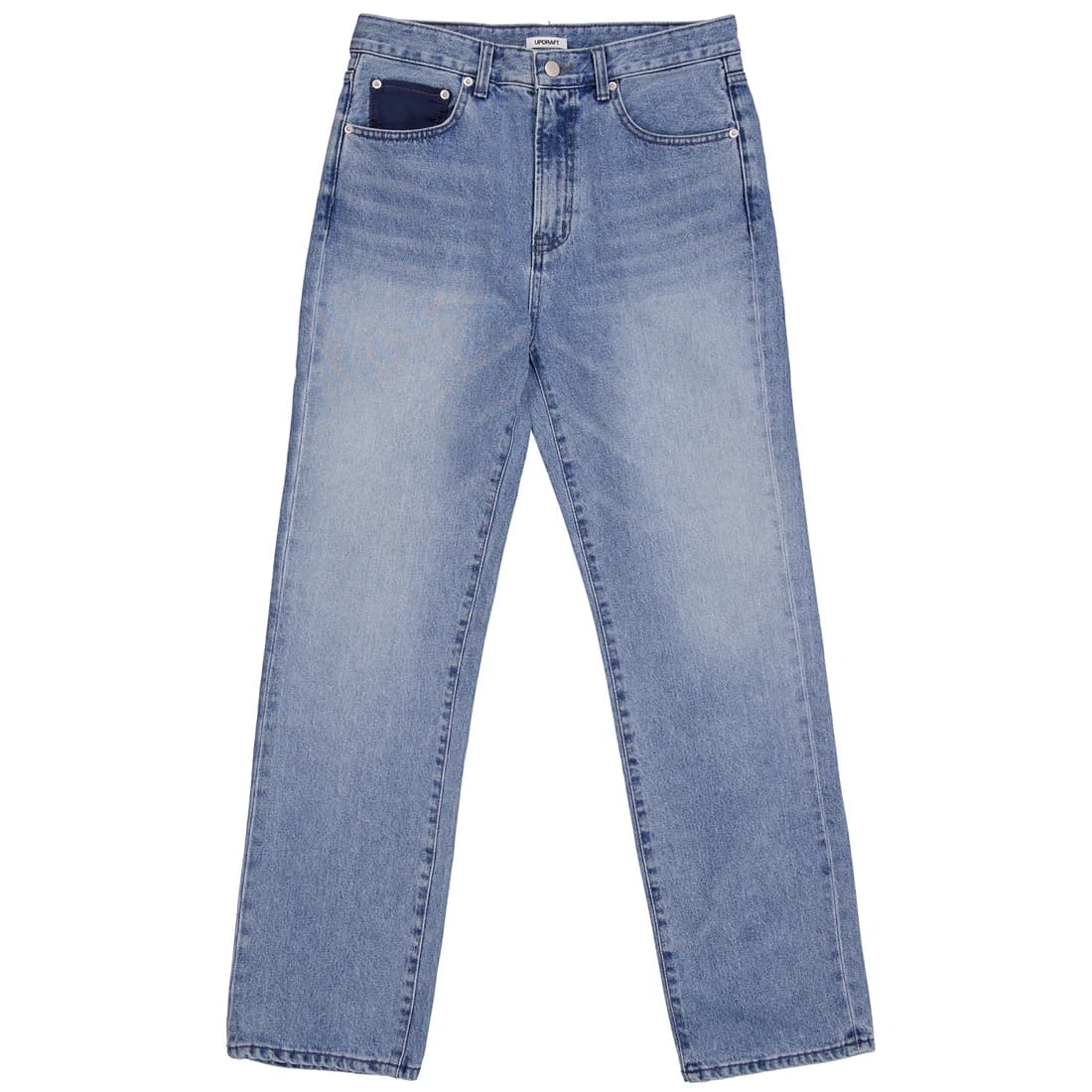 [UPDRAFT] NYLON POCKET COTTON MAN DENIM PANTS BLUE
