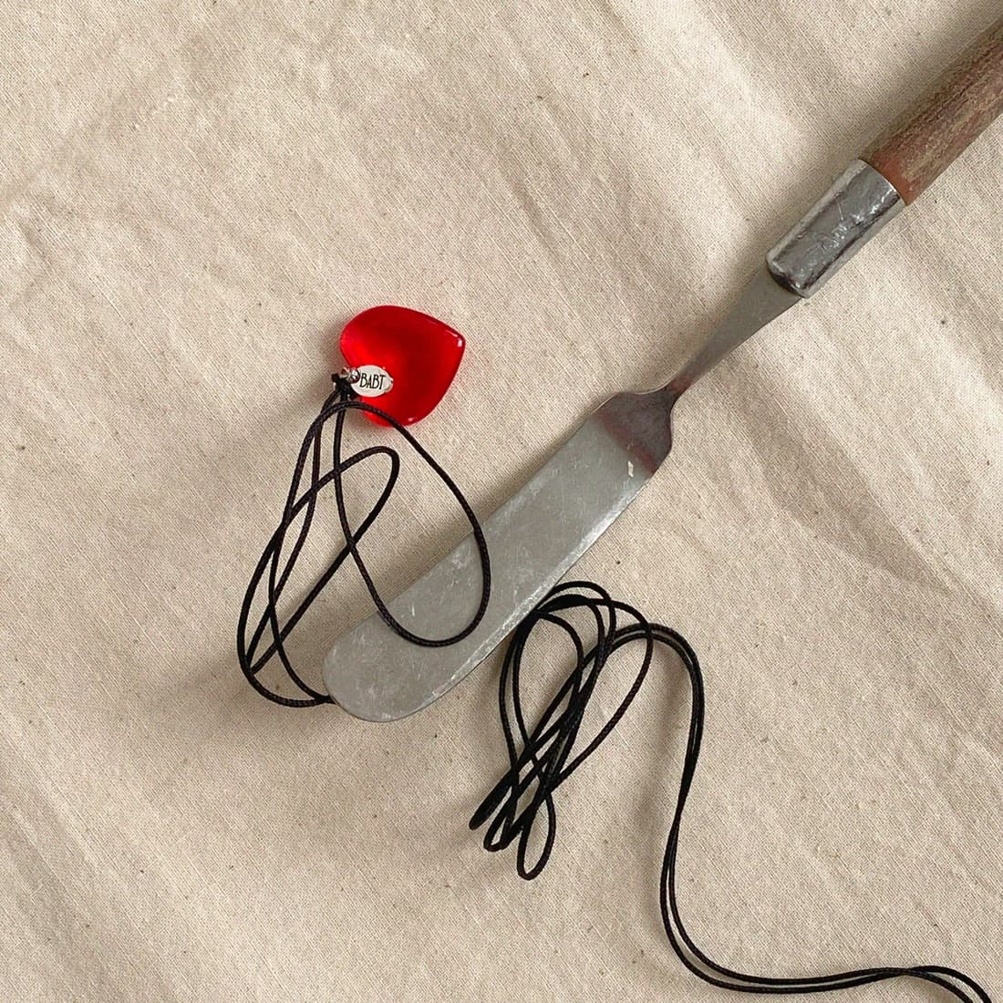 cherry jam heart necklace