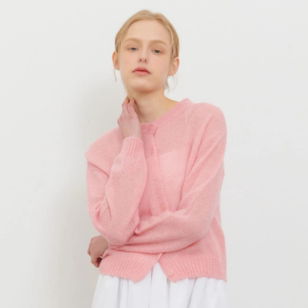 BOUCLE CARDIGAN PINK