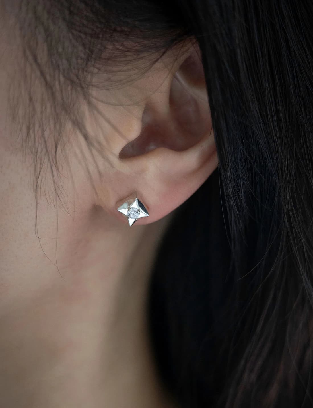 Halo Square Earring