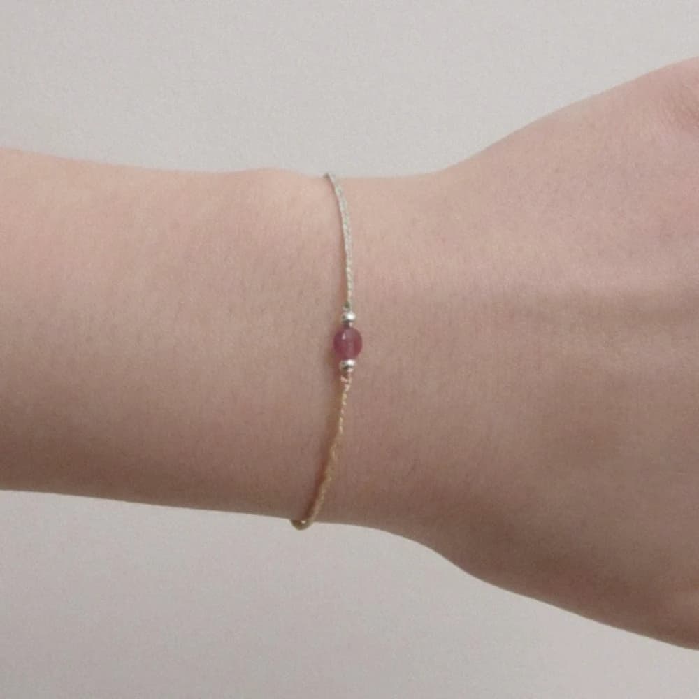 [CCNMADE] Gemstone Silver Ball Bracelet