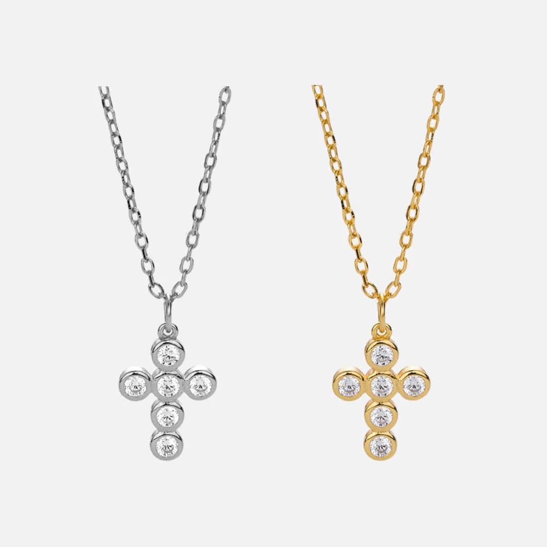 [Silver925] York Cross Necklace (#silver#gold)