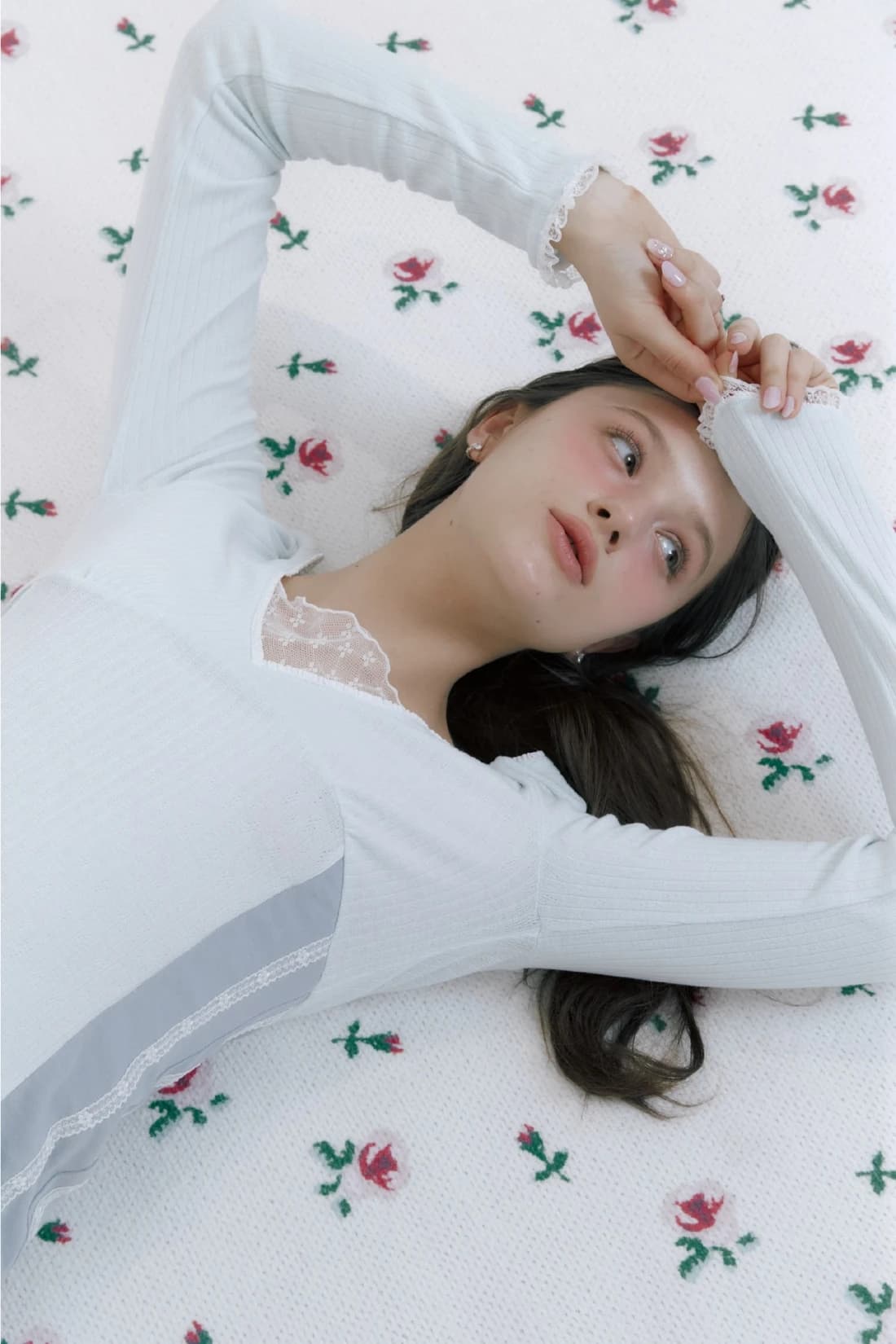 Sally v-neck top(Sky)