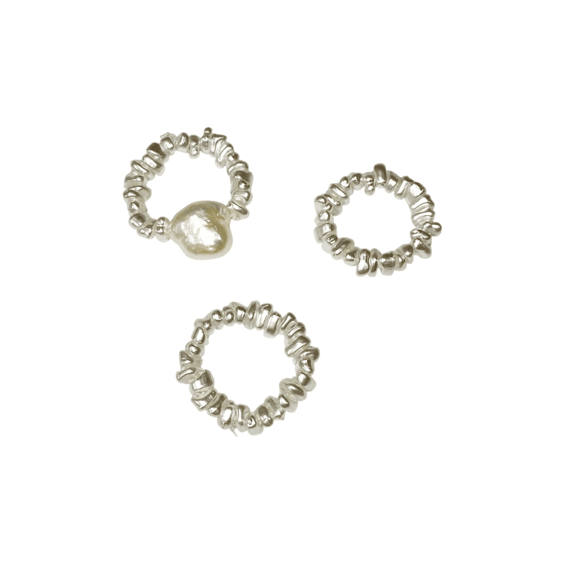 Mixed Pearl Ring Set (3pcs)