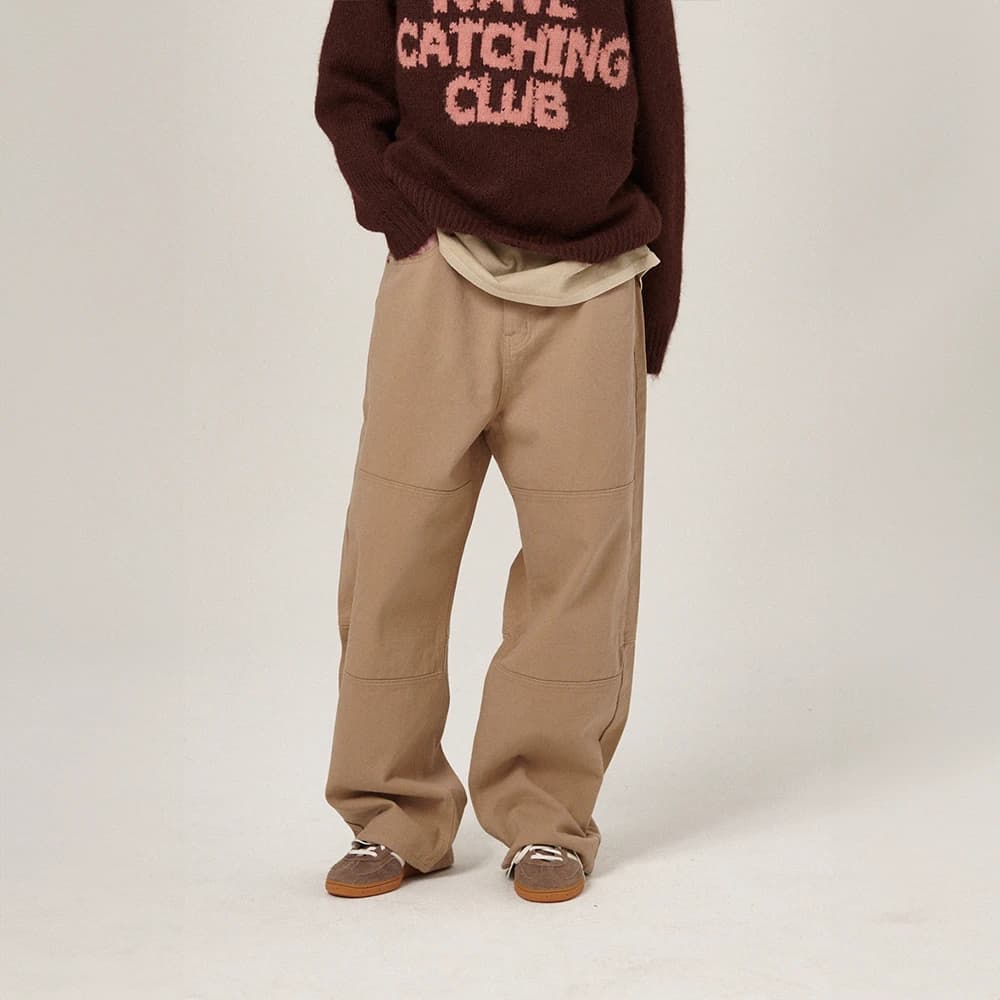 Vee Wide Cotton Pants Beige