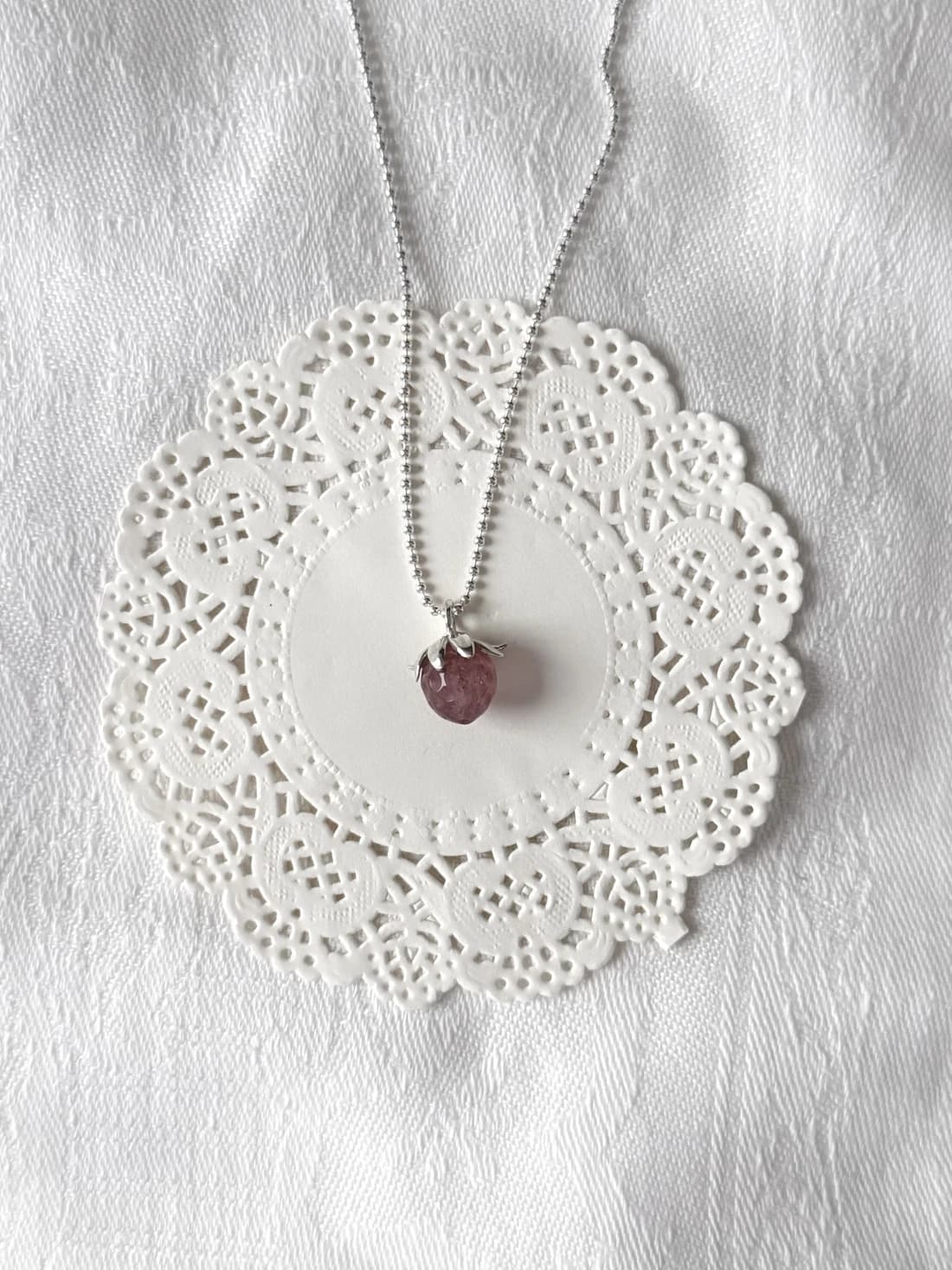 mini strawberry necklace