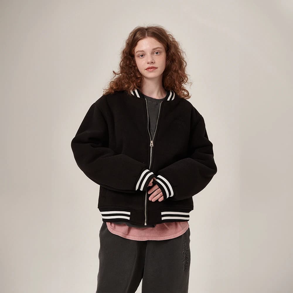 Ecco Fleece Varsity Jacket Black