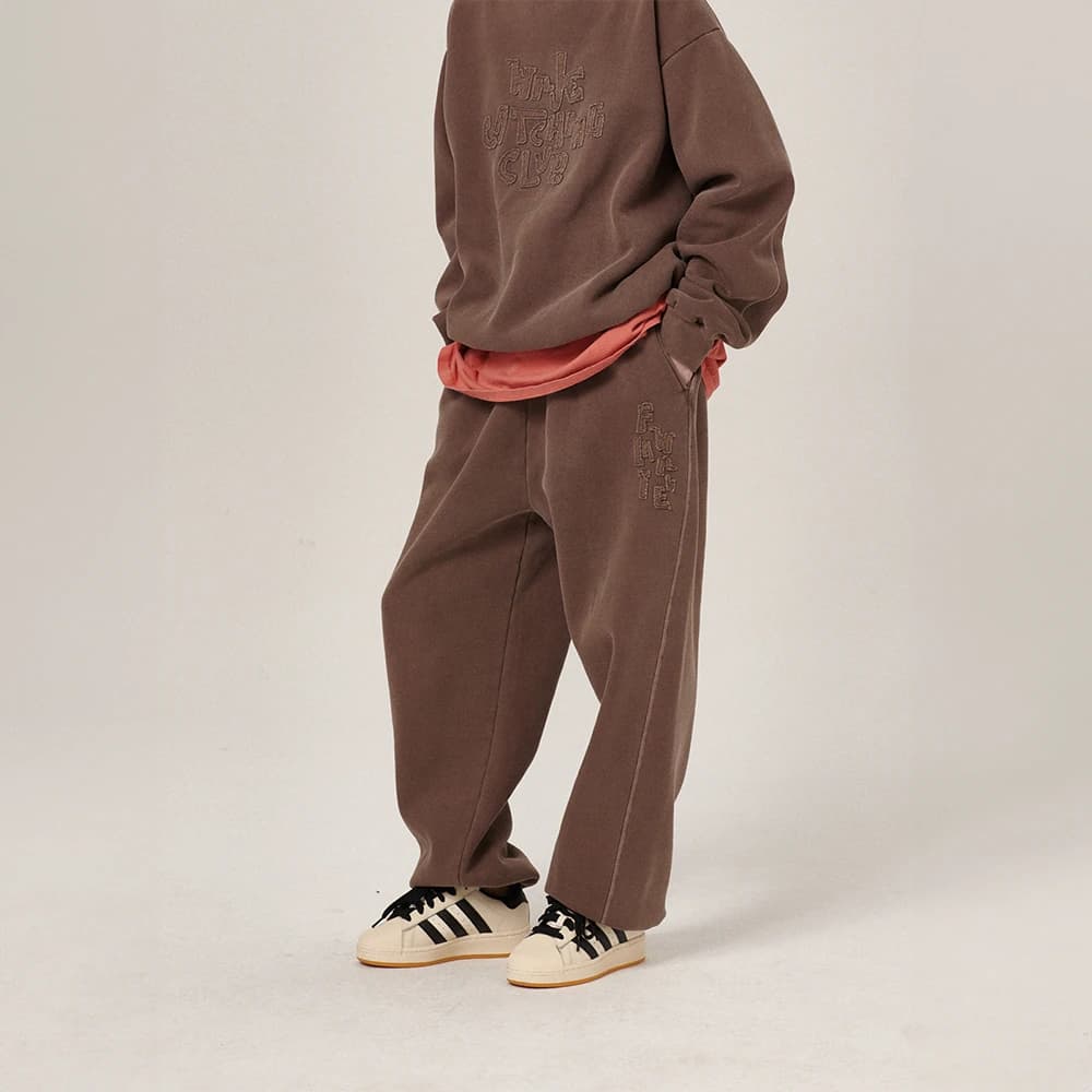 Hava Patchwork Pigment Sweatpants Brown