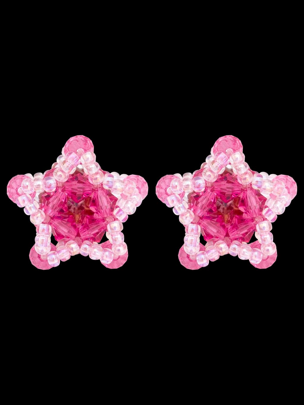 Star Beads Earrings (Pink)