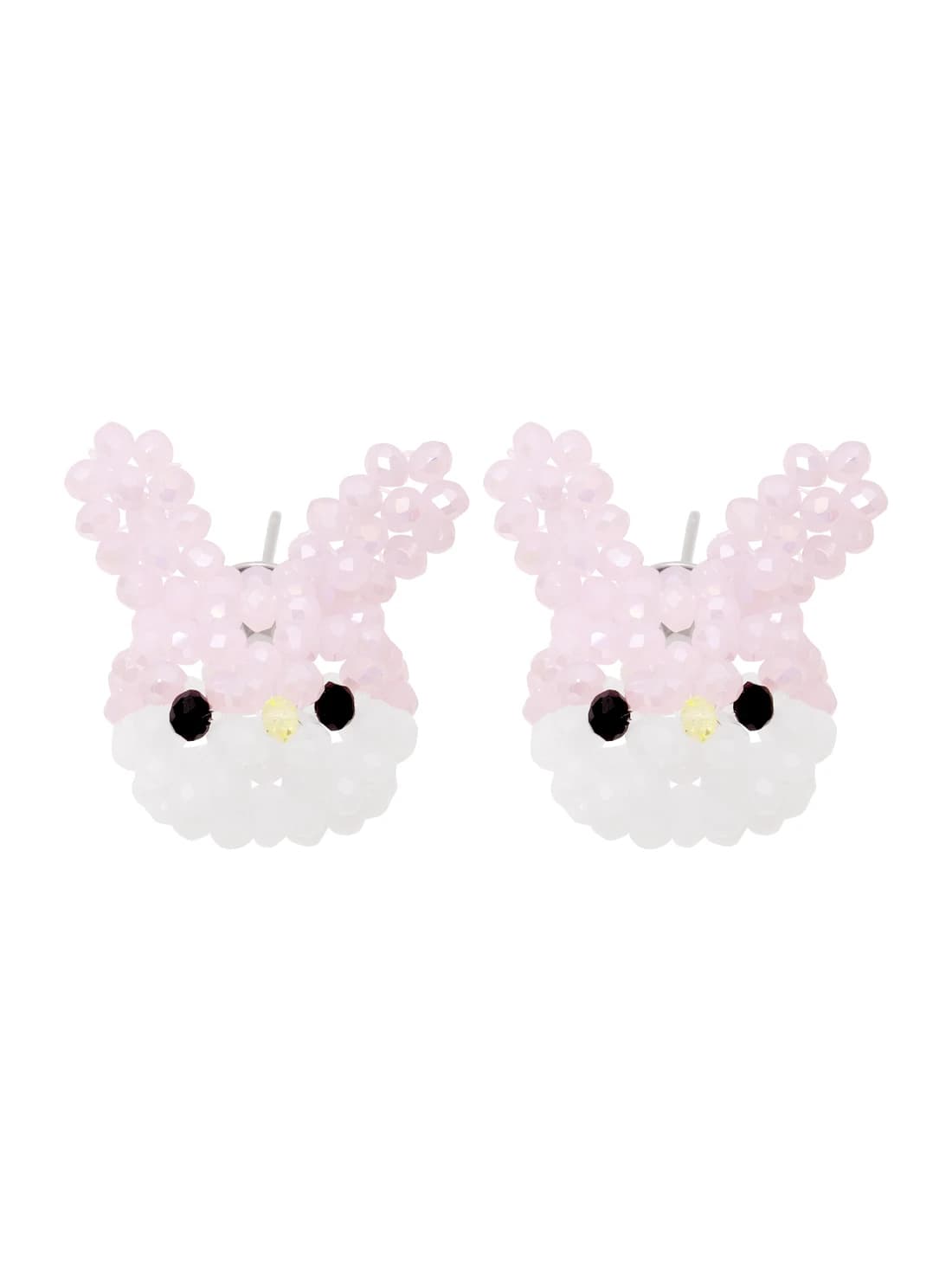 Rabbit Beads Earrings (Baby Pink)
