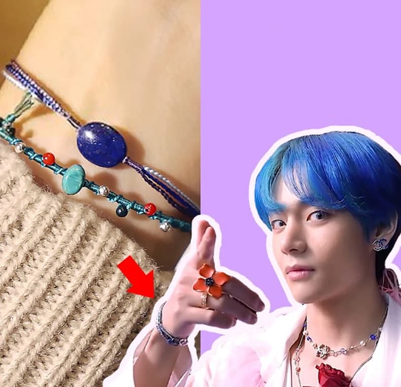 [BTS V] Handmade Thread Bracelet / Gemstone Trinity