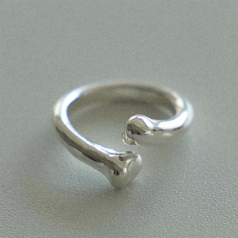 bone silver open ring