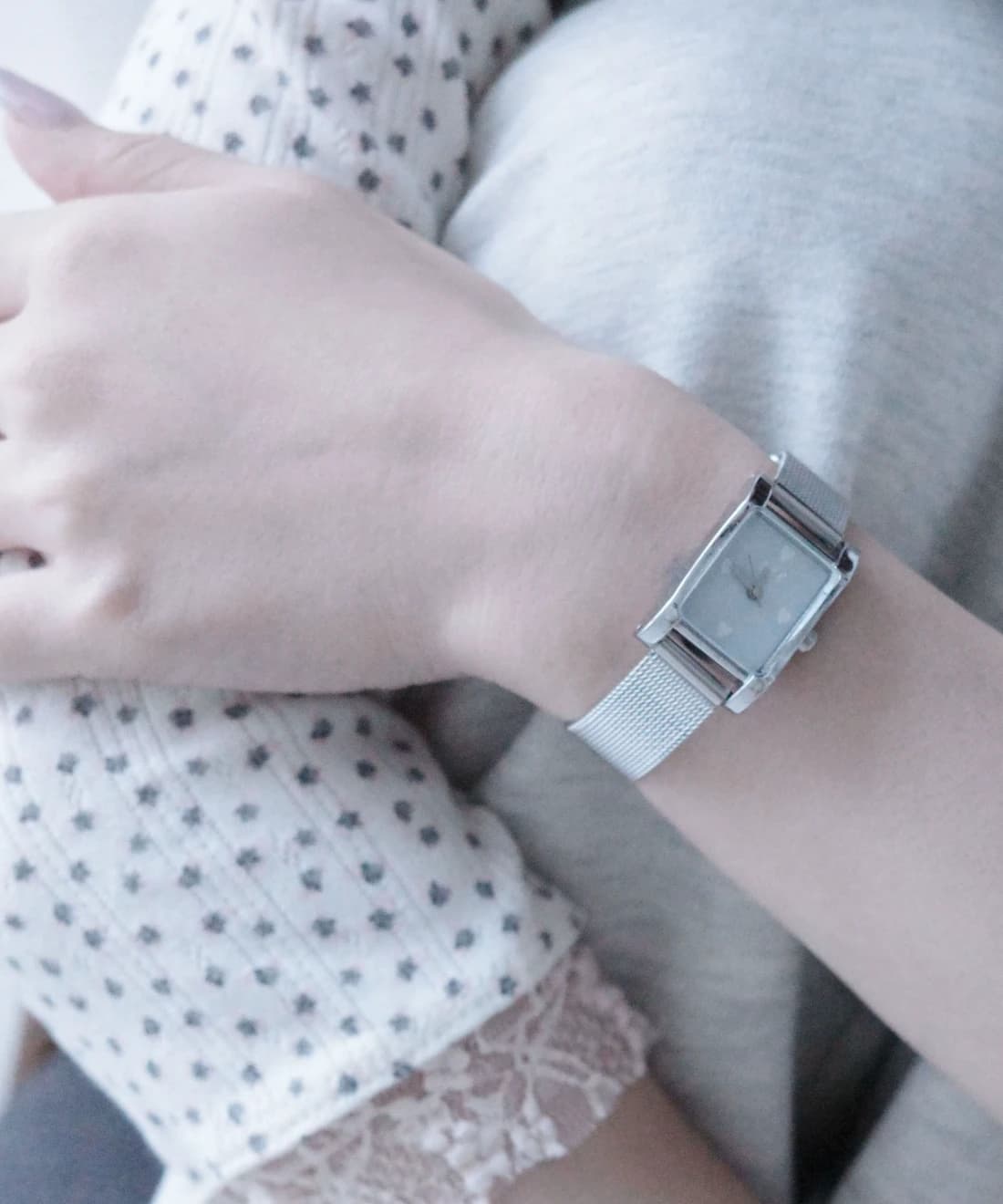 Bubble Heart Watch (Silver White)