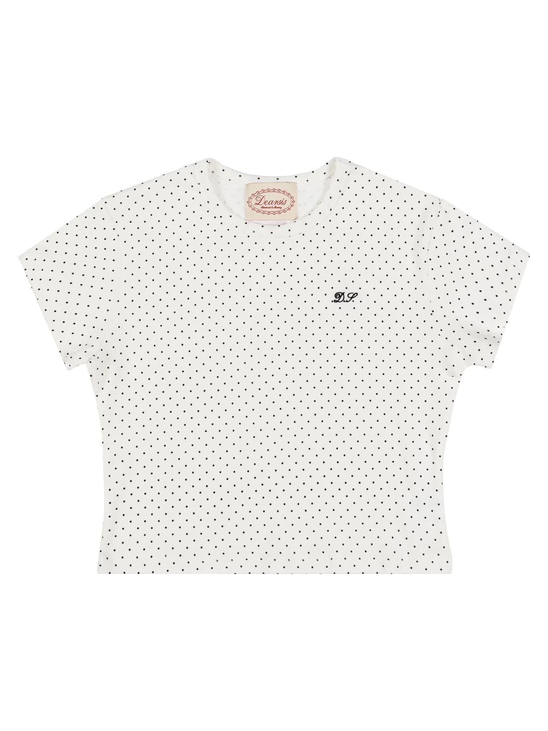 Dot cropped tee (Black dot)