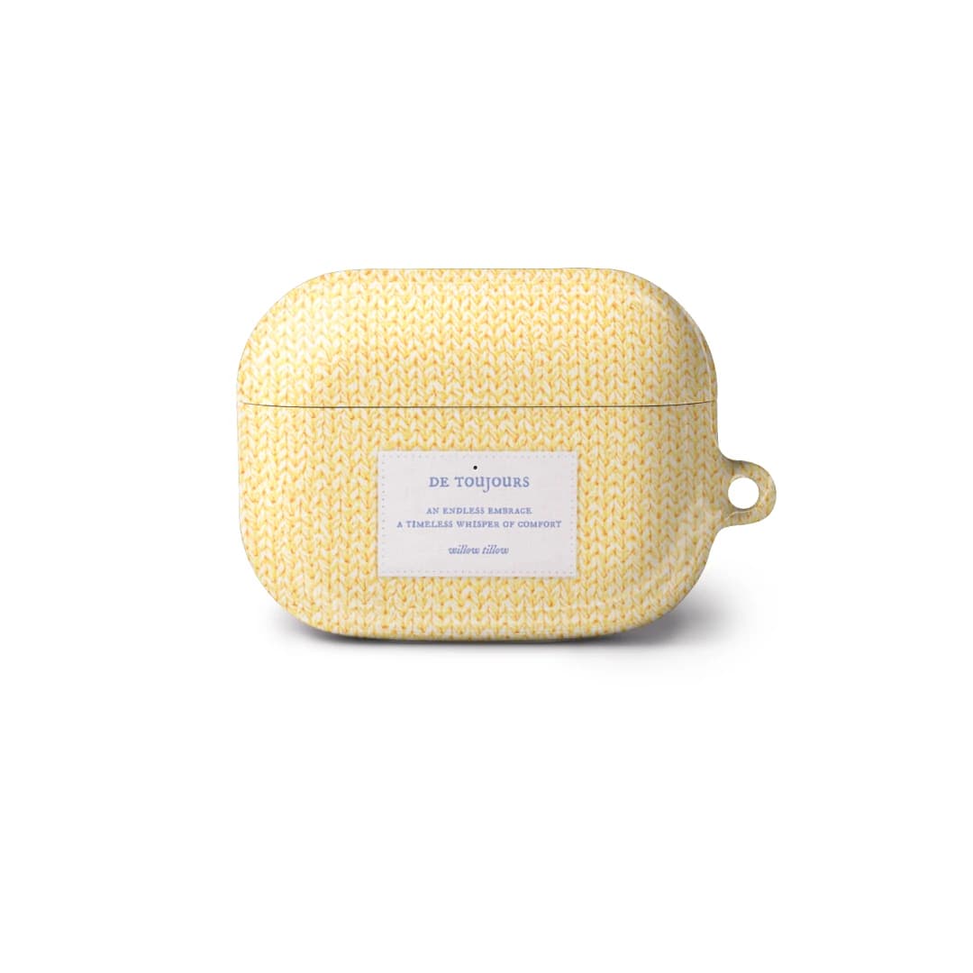 Butter Yellow Knit AirPods case