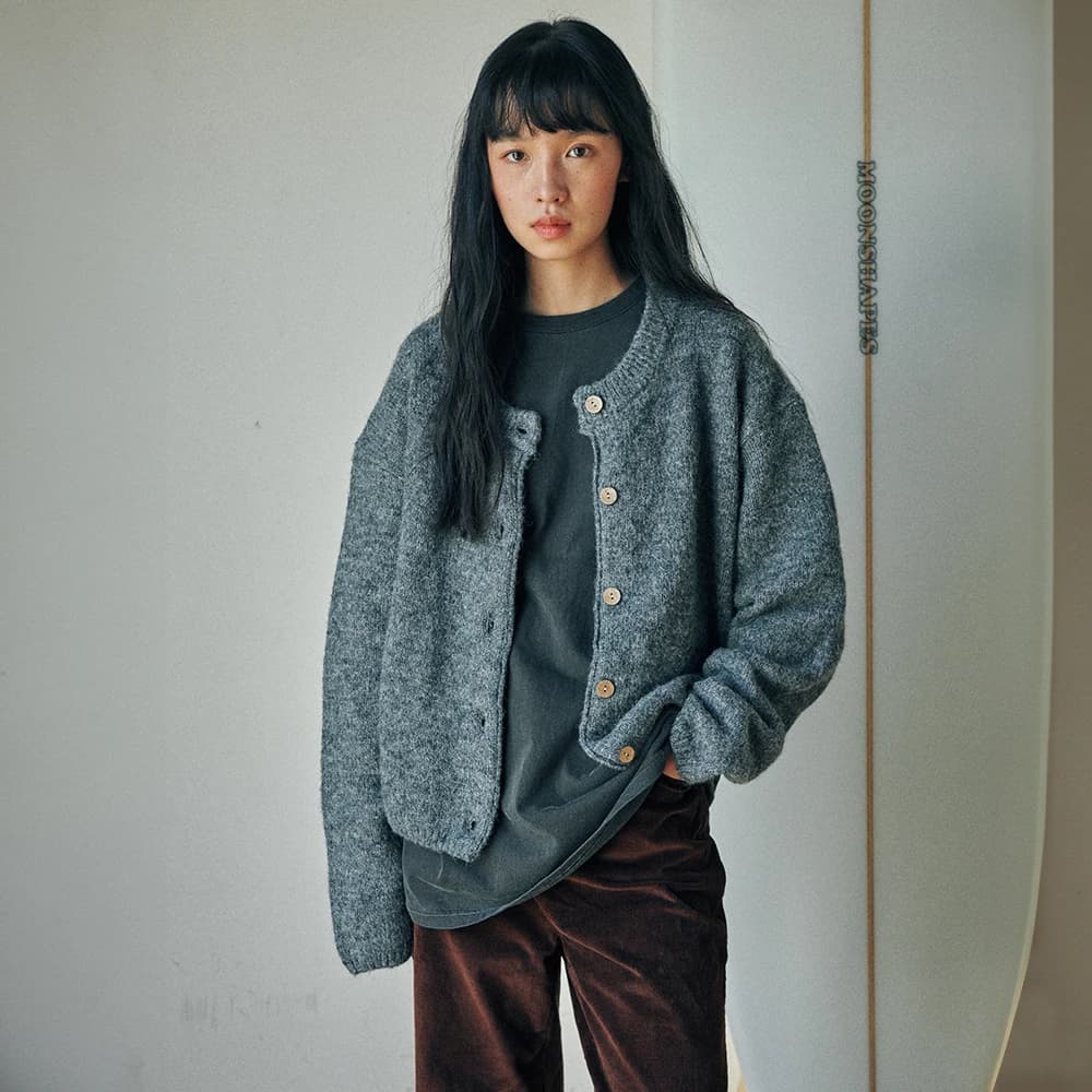 Ebbe Mild Wool Cardigan Charcoal