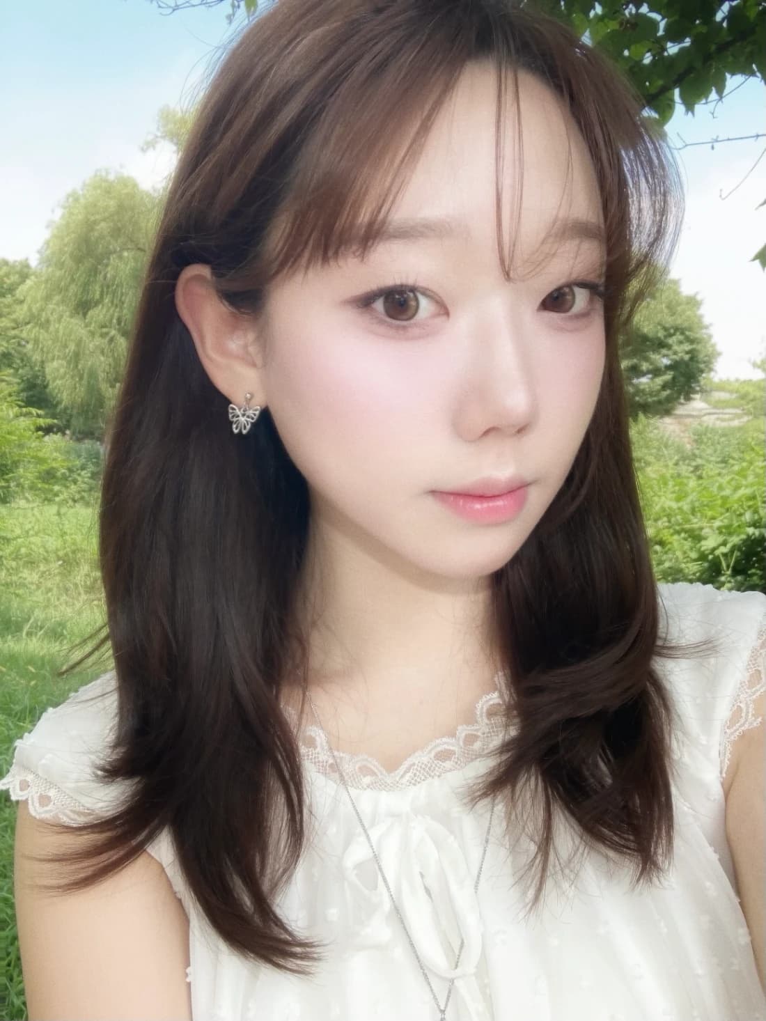Butterfly veil earring