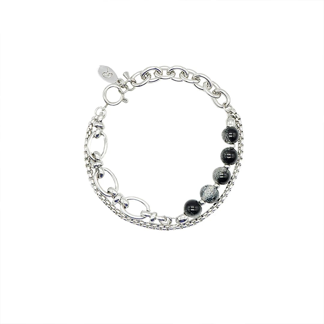 [Celeb Pick] Black Marble Chain Bracelet