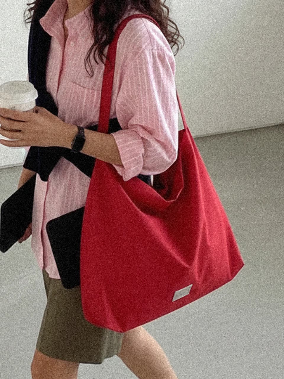 SYMBOL NYLON SHOPPER BAG [RED]