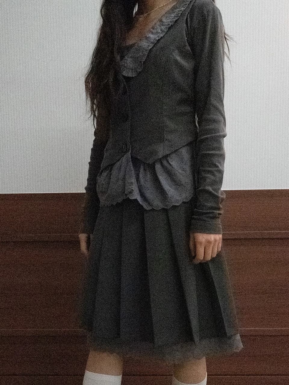 Cherish Bow Vest (grey)