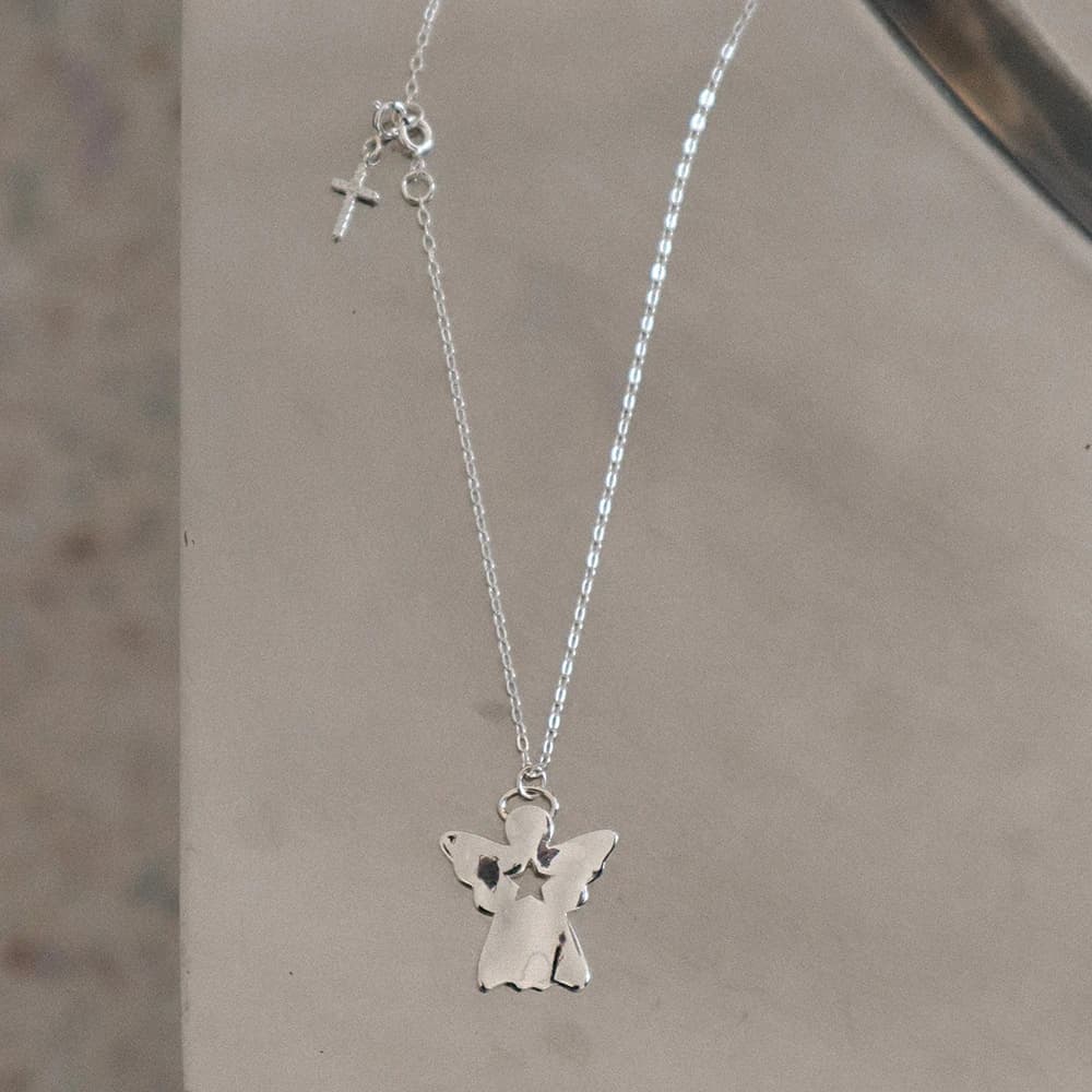 Angel Ornament Necklace - Silver