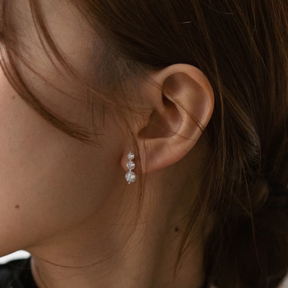 [Silver925] Pozsony Snow Earrings
