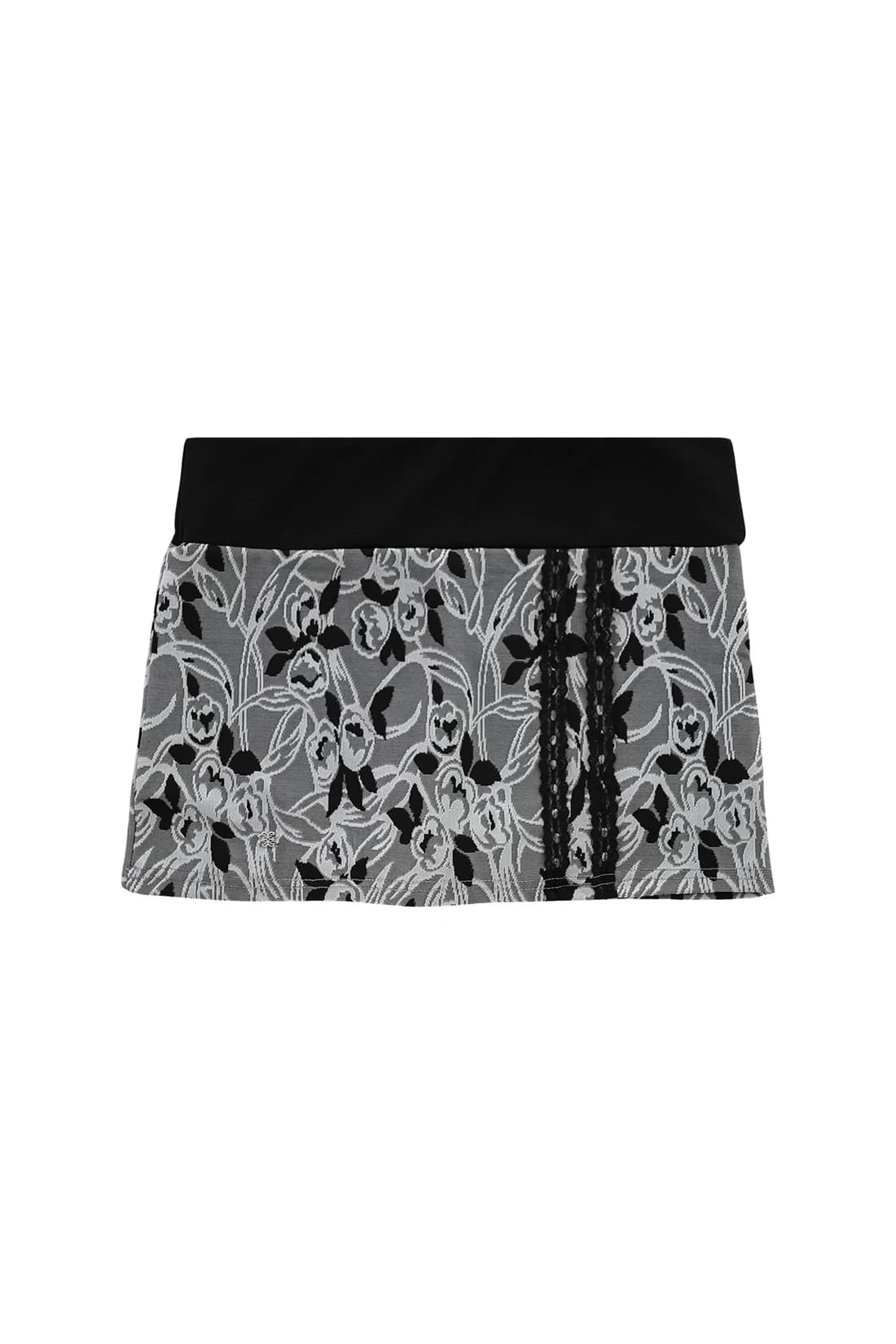 [ID] Floral Jacquard Set-up (Skirt) (Gray)