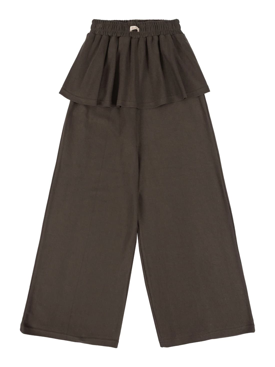 Layered skirt pants (Brown)