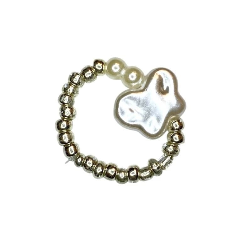 Butterfly Pearl Beaded Ring