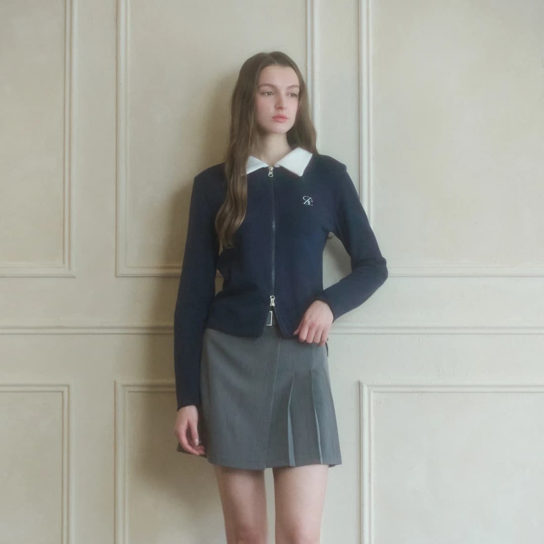 プリーツスカート - Gray