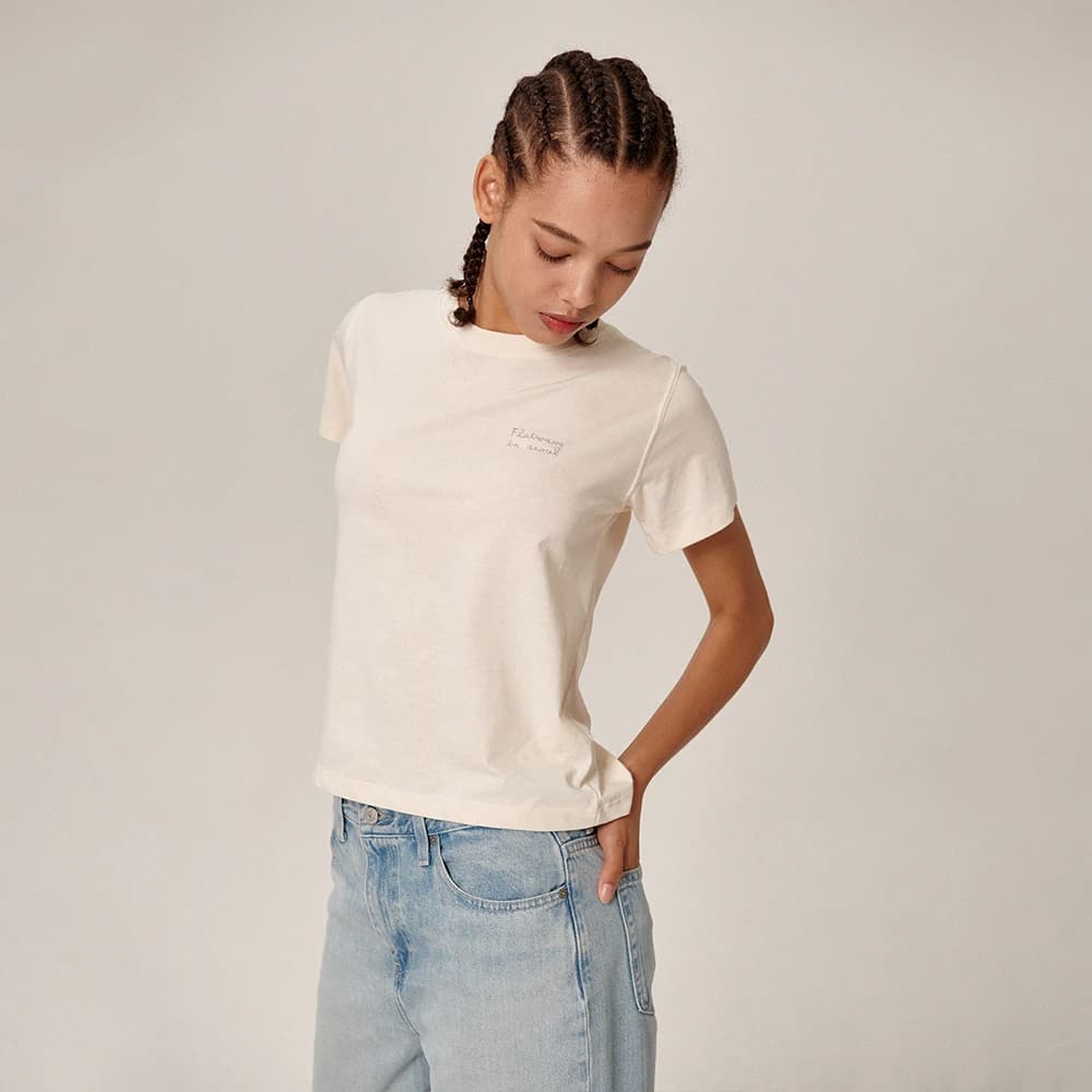 Fika Classic Logo T-Shirt Beige