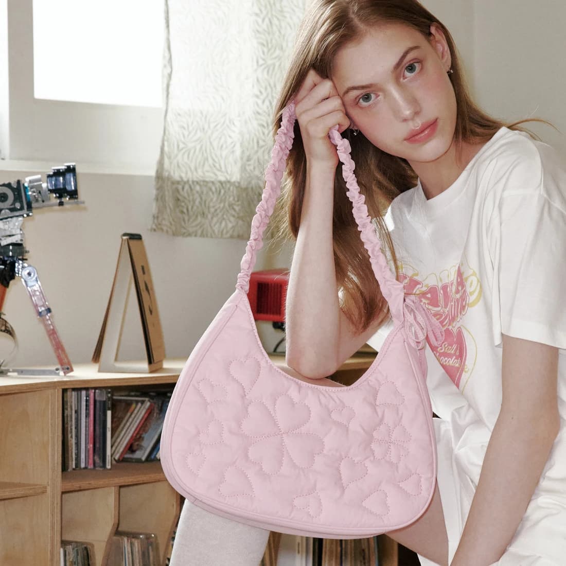 [HAST] Clovy Shoulder Bag - Pink