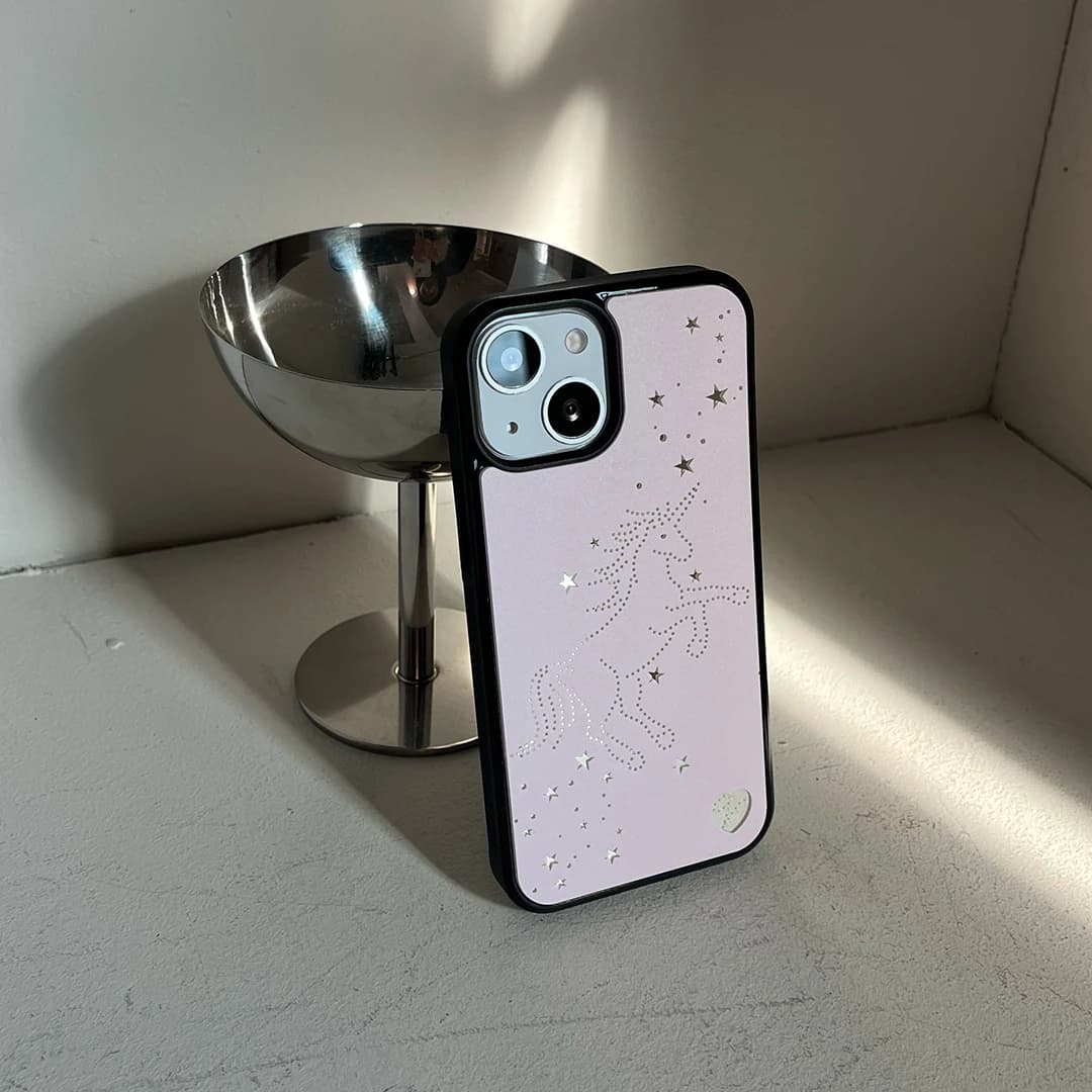 Starlit Unicorn Baby • Pink • Mirror Bumper Case