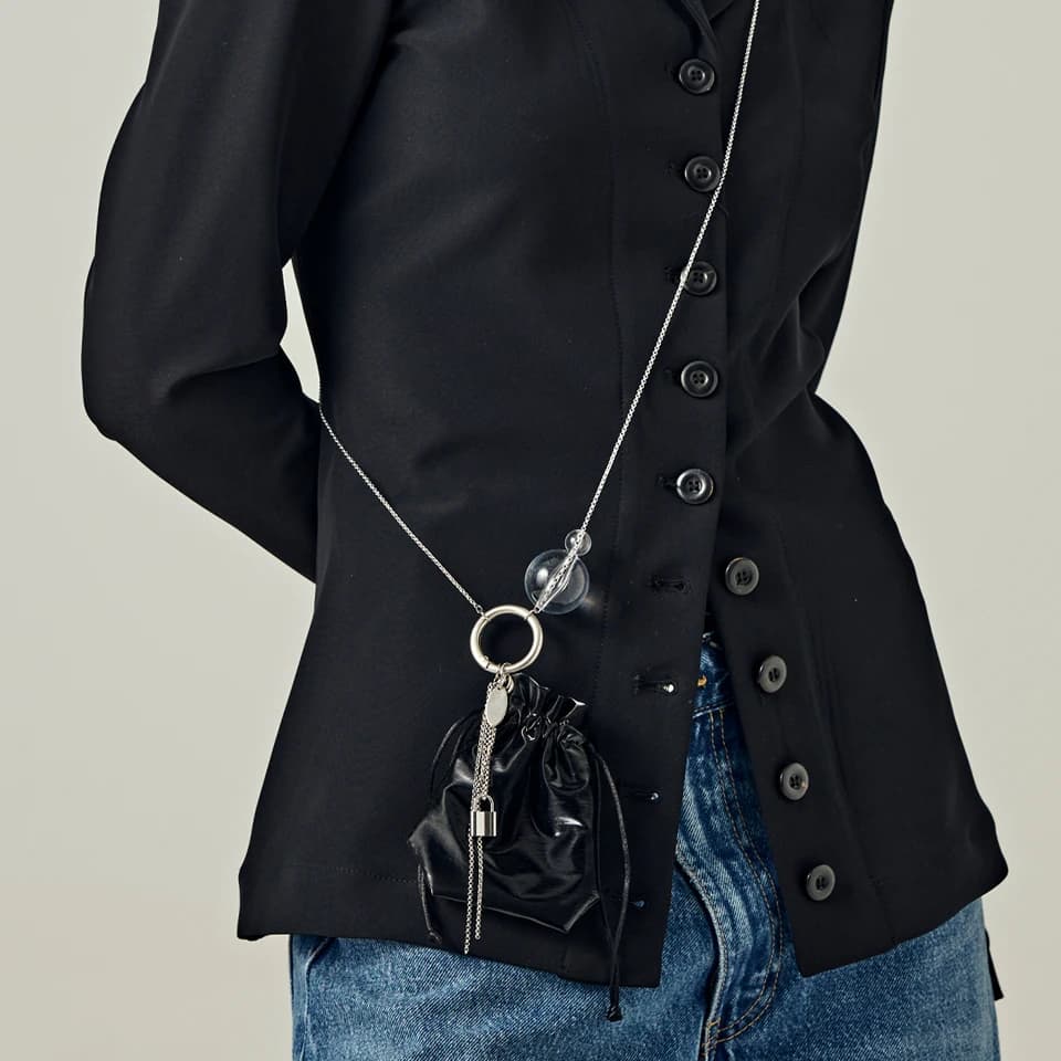 BEAD LUCKY POUCH BAG [BLACK]