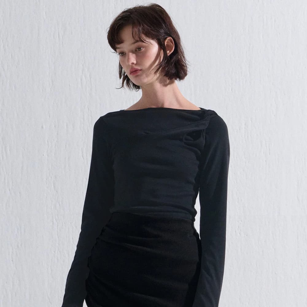 TWIST LONG T-SHIRT BLACK