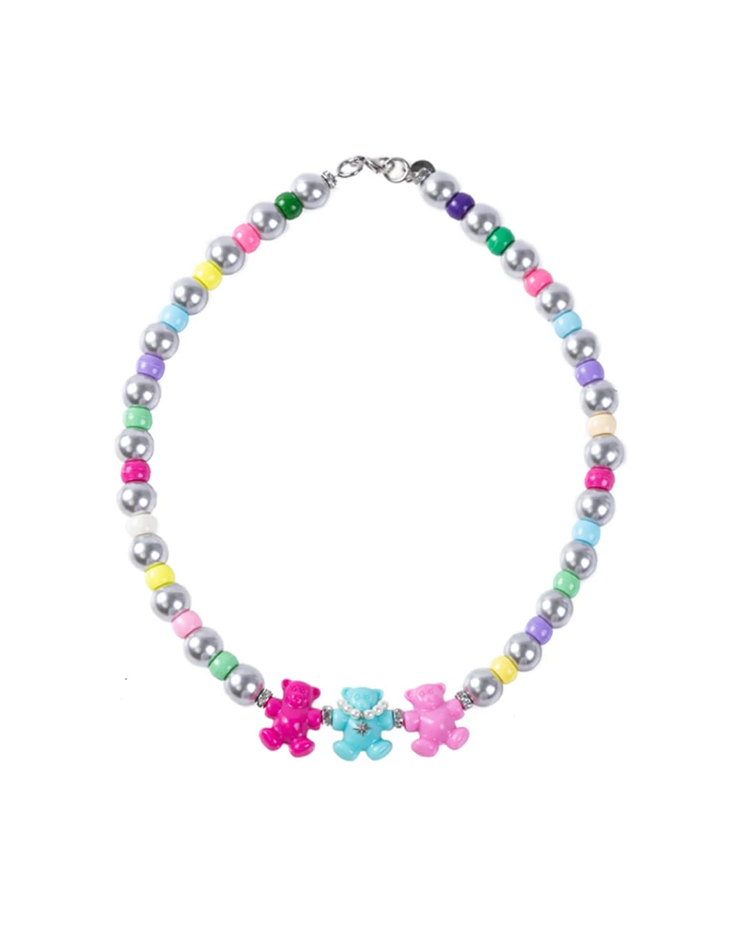 Dancing Bear Grey Pearl Necklace