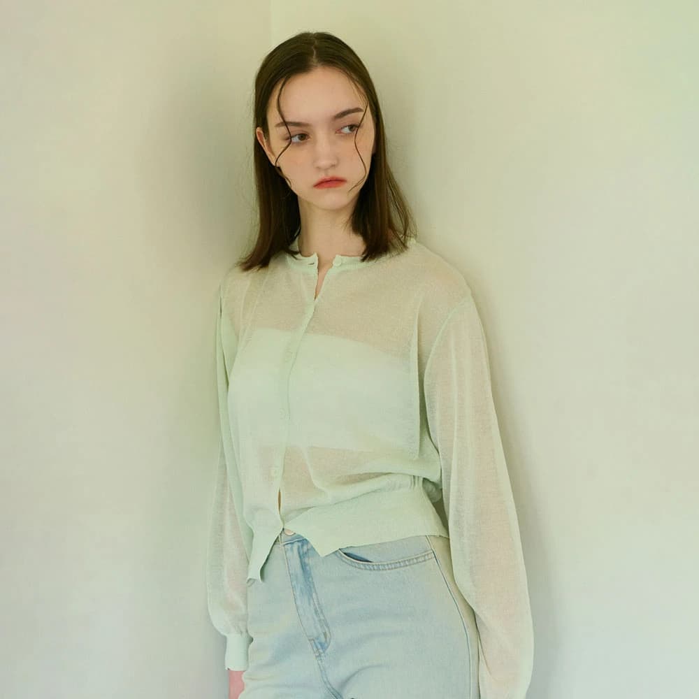 SUMMER LINEN CARDIGAN MINT