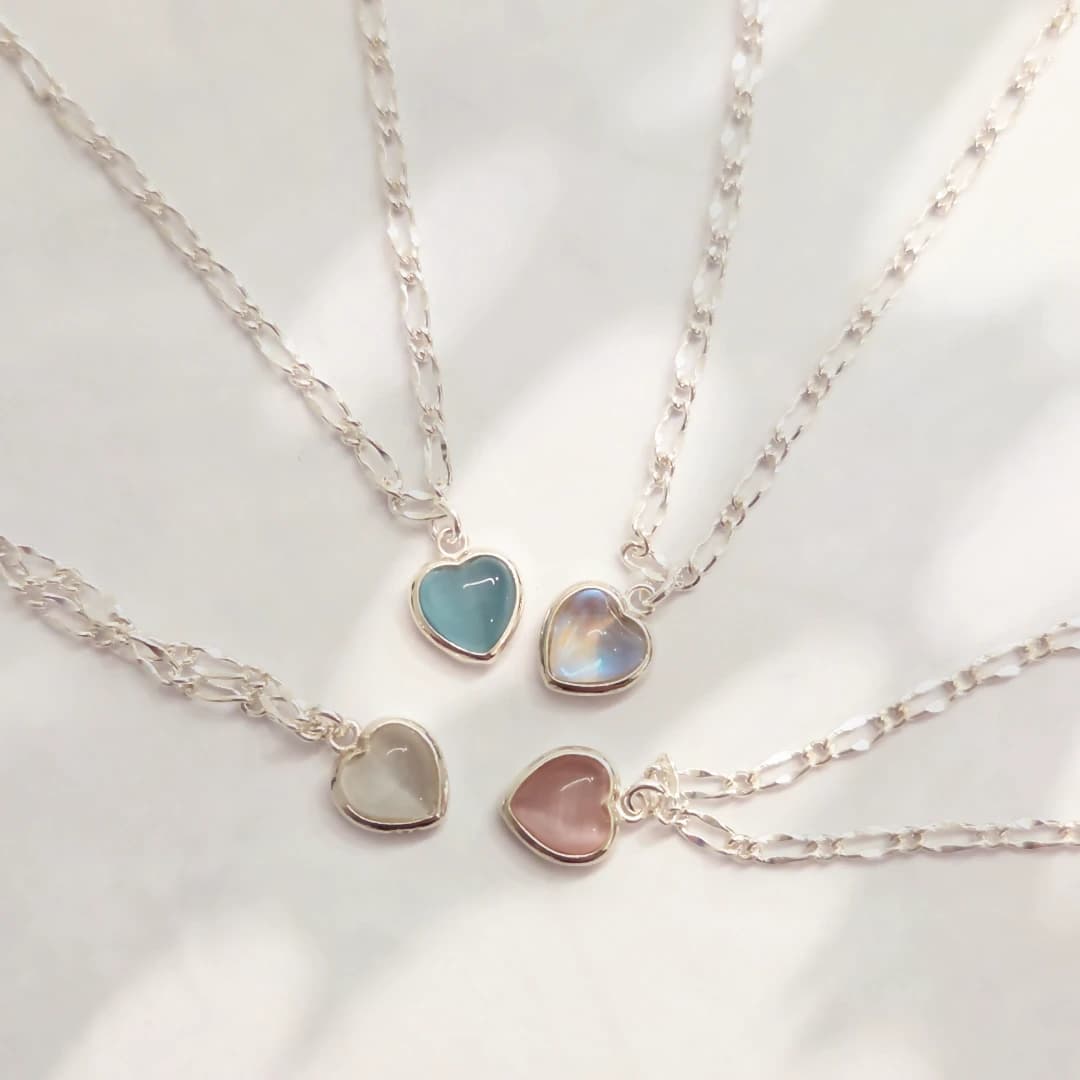 [Silver925] Silky pastel heart bracelet
