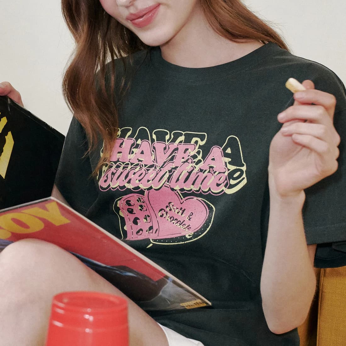 [HAST] スウィートチョコレートTシャツ - Charcoal