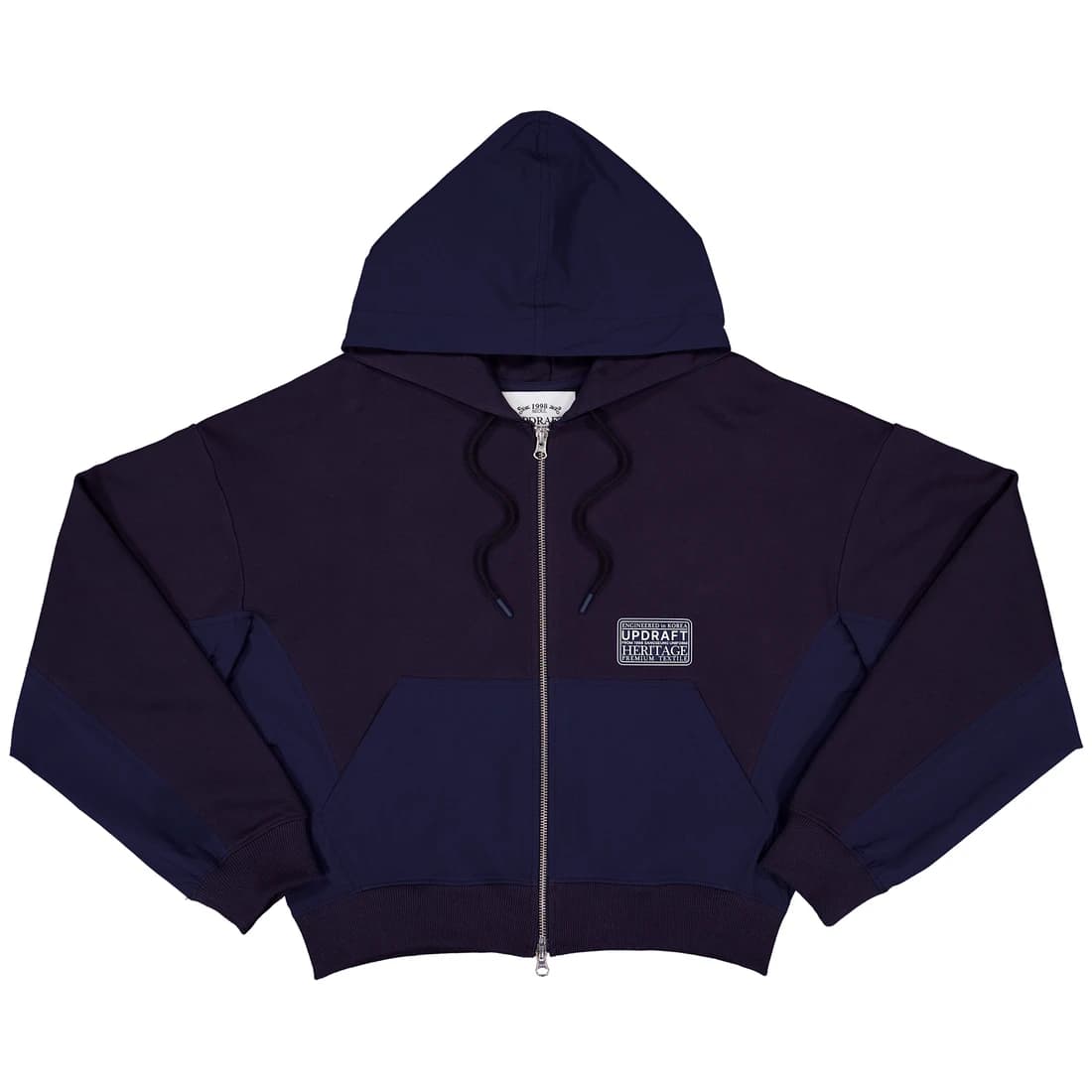 [UPDRAFT] NYLON MIXED COTTON ZIP-UP NAVY