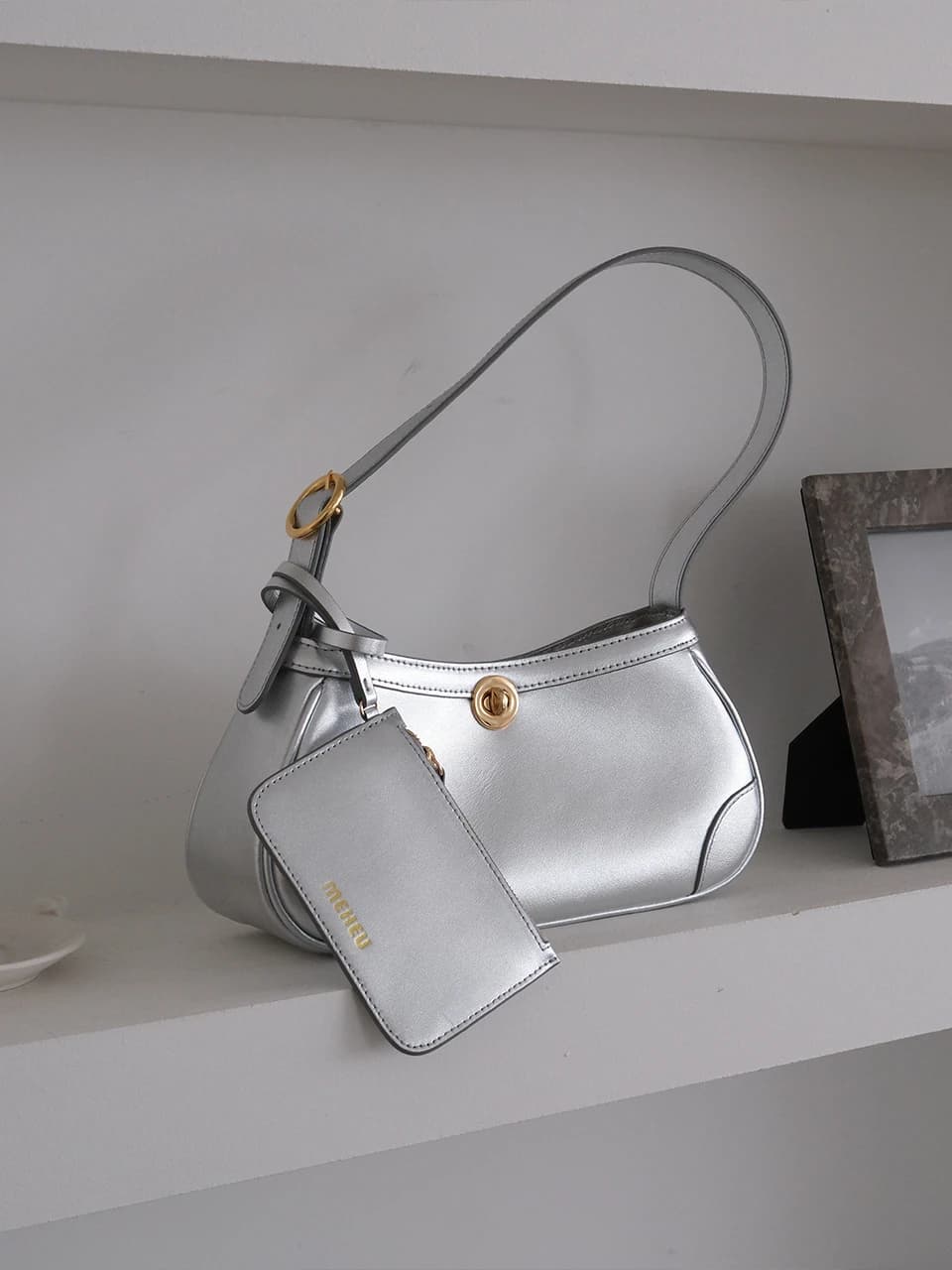 JENNA MINI HOBO BAG (silver)