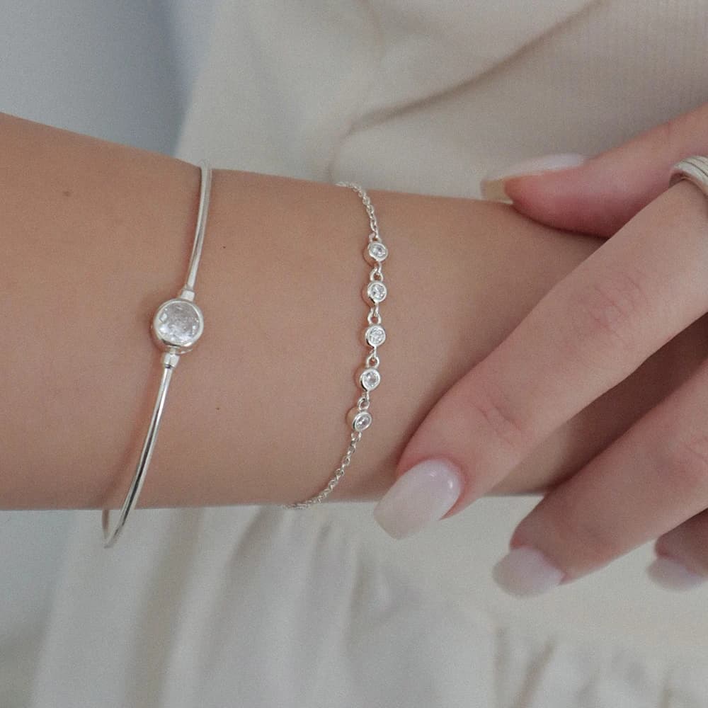 Round Cubic Chain Bracelet