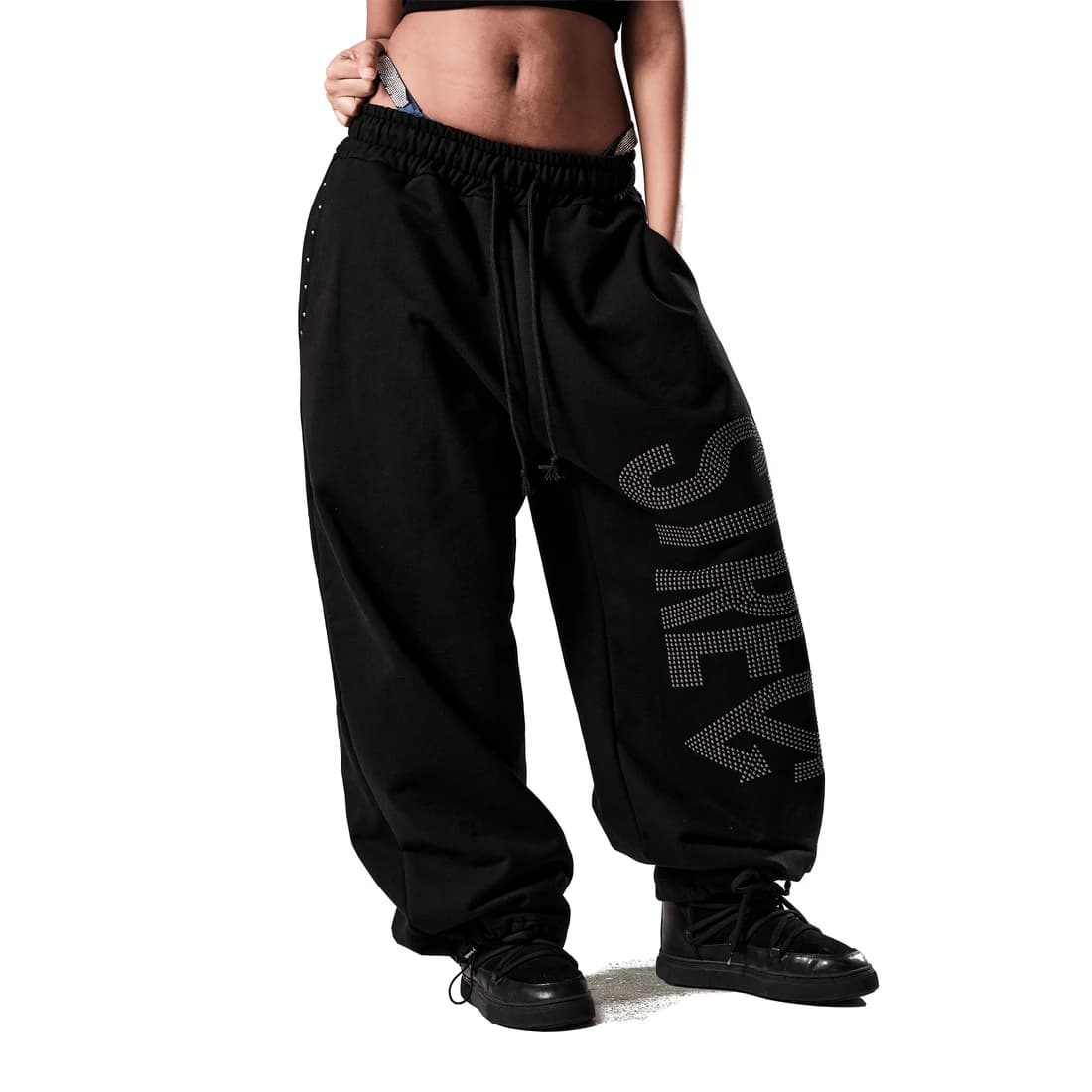NO STRESS HOTFIX SET SWEATPANTS BLACK