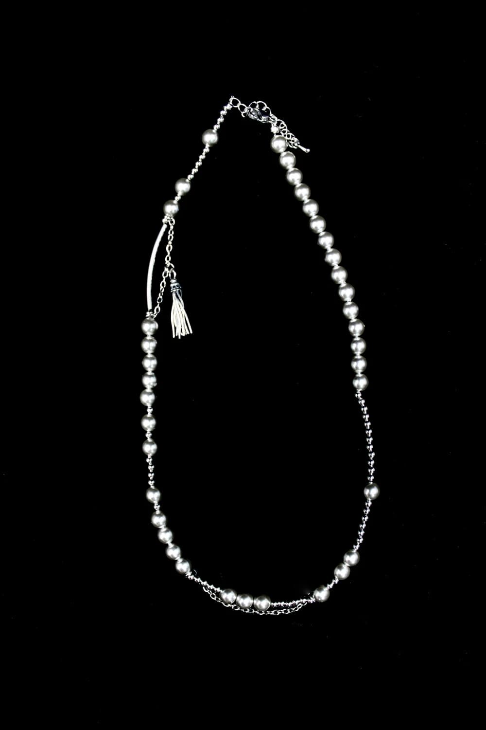 美愛桃源 silver tassel necklace