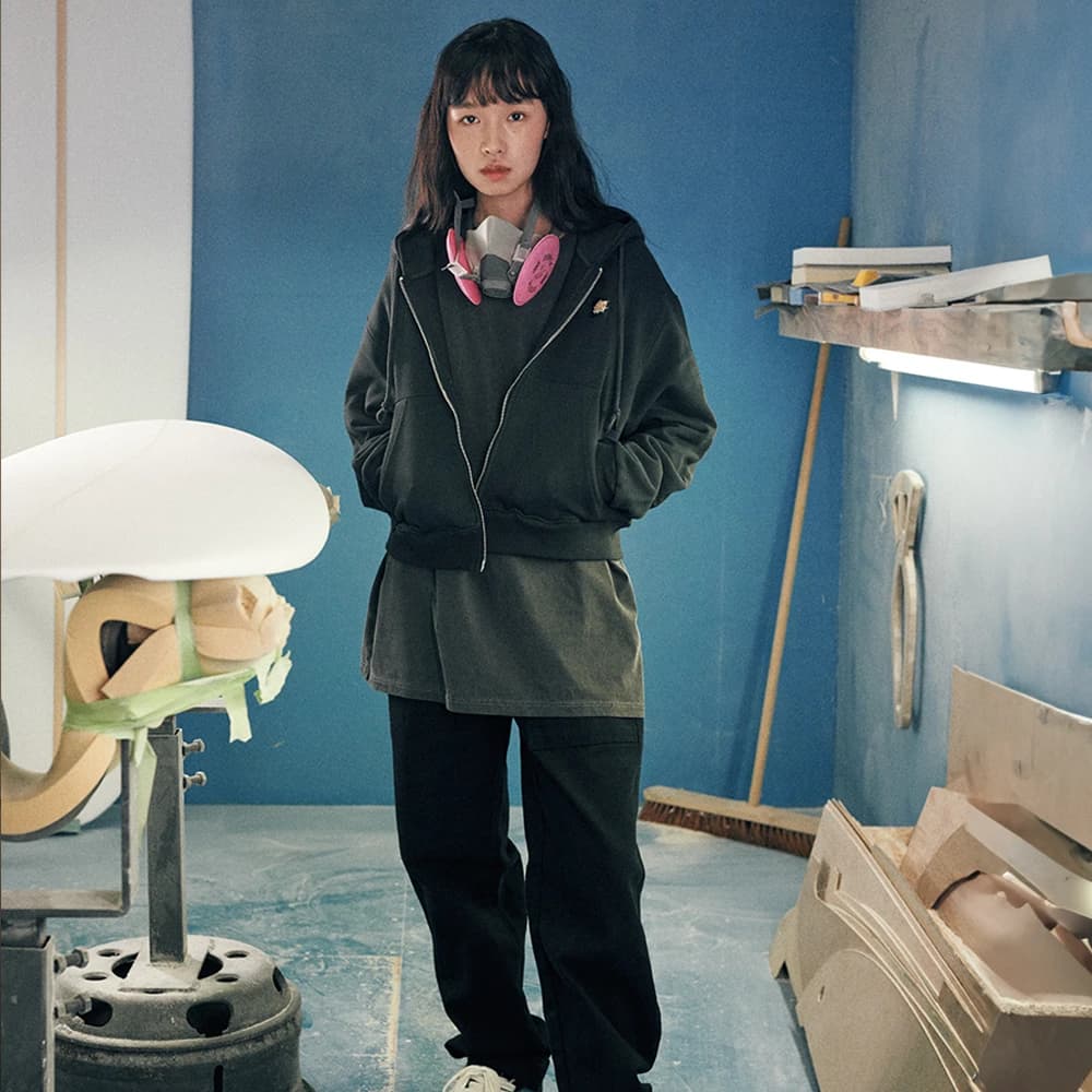 Onda Hooded Zip Up Black