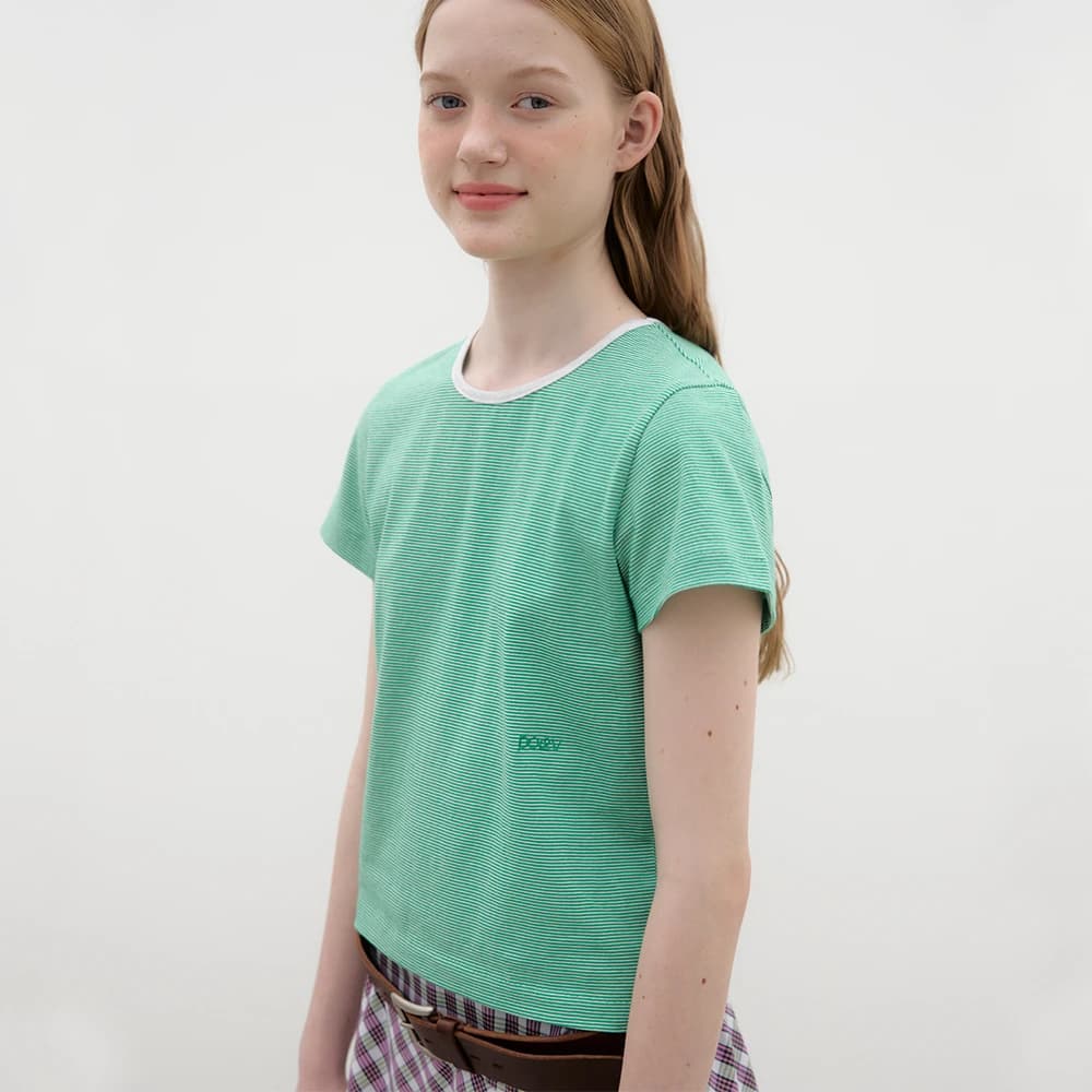 Two-tone Striped T-shirt - Green