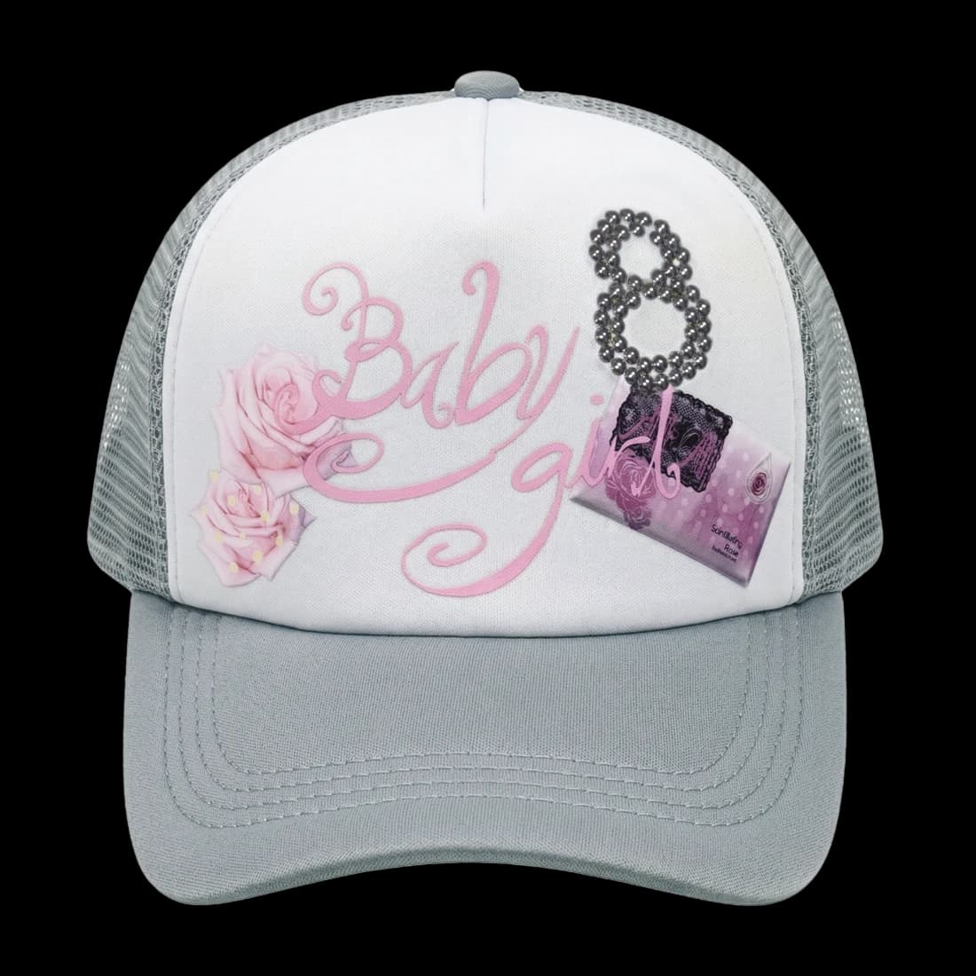 baby girl 8 cap gray