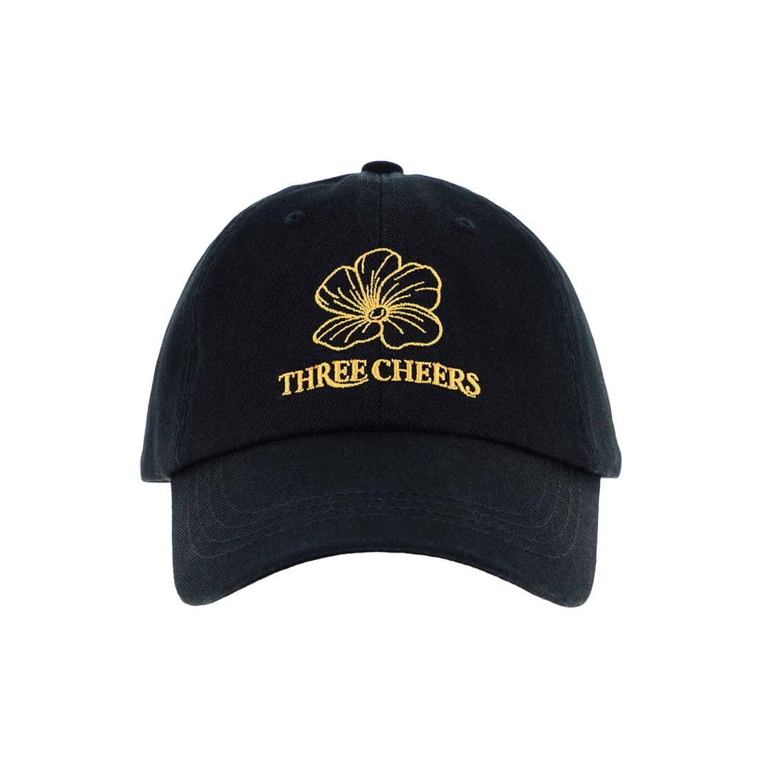 THREECHEERS FLOWER LOGO BALLCAP BLACK